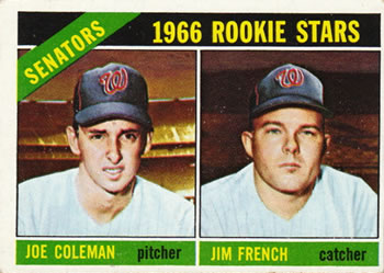 1966 Topps #333 Senators 1966 Rookie Stars (Joe Coleman / Jim French) Front
