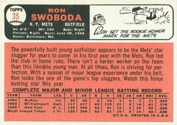 1966 Topps #35 Ron Swoboda Back