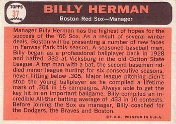 1966 Topps #37 Billy Herman Back