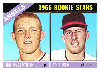 1966 Topps #417 Angels 1966 Rookie Stars (Jim McGlothlin / Ed Sukla) Front