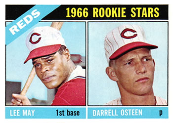 1966 Topps #424 Reds 1966 Rookie Stars (Lee May / Darrell Osteen) Front