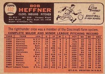 1966 Topps #432 Bob Heffner Back