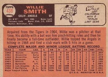 1966 Topps #438 Willie Smith Back