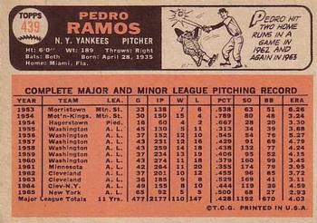 1966 Topps #439 Pedro Ramos Back