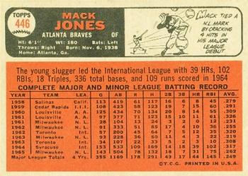 1966 Topps #446 Mack Jones Back