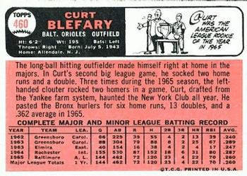 1966 Topps #460 Curt Blefary Back