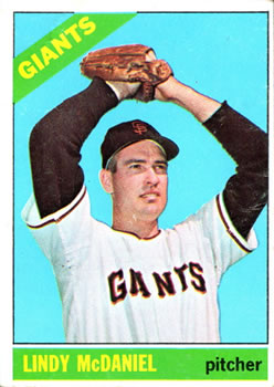 1966 Topps #496 Lindy McDaniel Front