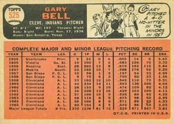 1966 Topps #525 Gary Bell Back