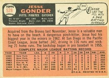 1966 Topps #528 Jesse Gonder Back