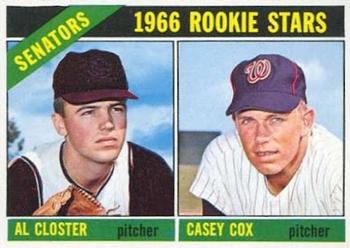 1966 Topps #549 Senators 1966 Rookie Stars (Al Closter / Casey Cox) Front
