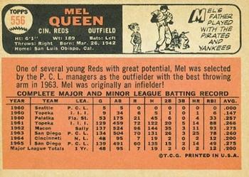 1966 Topps #556 Mel Queen Back