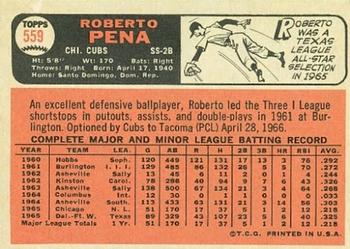 1966 Topps #559 Roberto Pena Back
