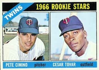 1966 Topps #563 Twins 1966 Rookie Stars (Pete Cimino / Cesar Tovar) Front