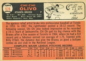1966 Topps #578 Chi Chi Olivo Back