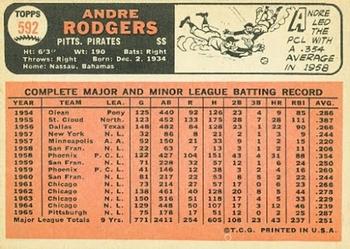1966 Topps #592 Andre Rodgers Back