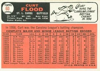 1966 Topps #60 Curt Flood Back