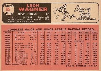 1966 Topps #65 Leon Wagner Back