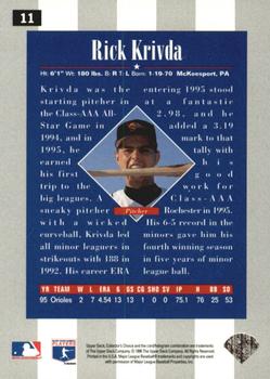 1996 Collector's Choice - Gold Signature #11 Rick Krivda Back
