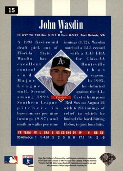 1996 Collector's Choice - Gold Signature #15 John Wasdin Back