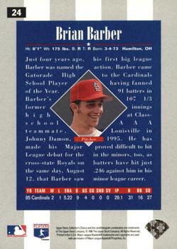 1996 Collector's Choice - Gold Signature #24 Brian Barber Back