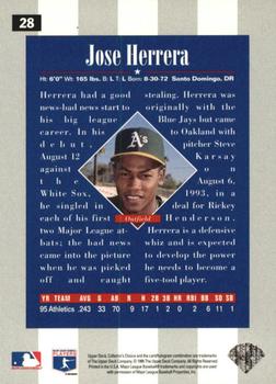 1996 Collector's Choice - Gold Signature #28 Jose Herrera Back