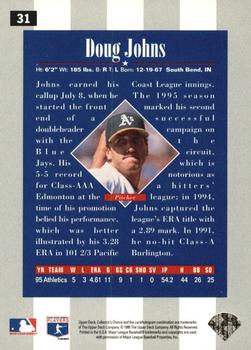 1996 Collector's Choice - Gold Signature #31 Doug Johns Back
