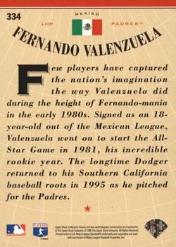 1996 Collector's Choice - Gold Signature #334 Fernando Valenzuela Back
