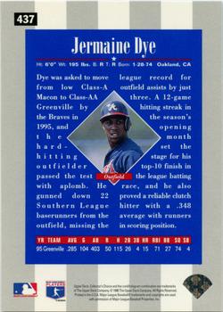 1996 Collector's Choice - Gold Signature #437 Jermaine Dye Back