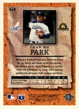 1996 Collector's Choice - Gold Signature #658 Chan Ho Park Back
