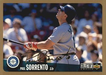 Paul Sorrento Signed 1996 Flair (Gold) Baseball Card - Seattle Mariners