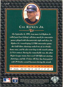 1996 Collector's Choice - Ripken Collection #1 Cal Ripken Jr. Back