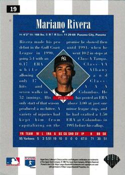 1996 Collector's Choice - Silver Signature #19 Mariano Rivera Back
