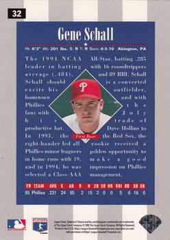 1996 Collector's Choice - Silver Signature #32 Gene Schall Back
