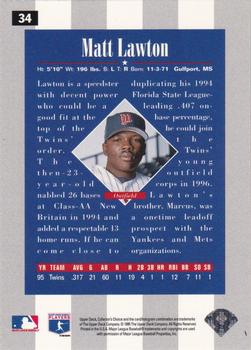 1996 Collector's Choice - Silver Signature #34 Matt Lawton Back