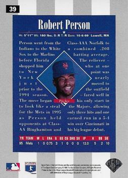 1996 Collector's Choice - Silver Signature #39 Robert Person Back