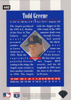 1996 Collector's Choice - Silver Signature #440 Todd Greene Back