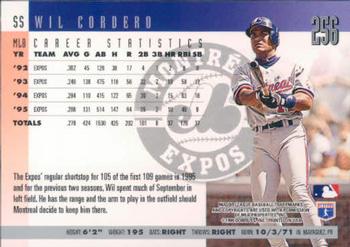 1996 Donruss #256 Wil Cordero Back