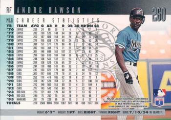 1996 Donruss #260 Andre Dawson Back