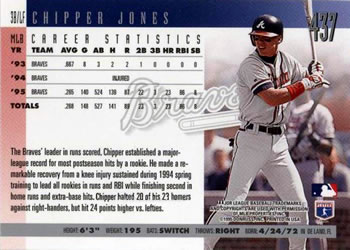 1996 Donruss #437 Chipper Jones Back
