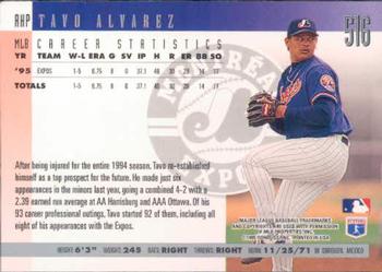1996 Donruss #516 Tavo Alvarez Back