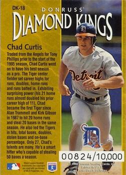 1996 Donruss - Diamond Kings #DK-18 Chad Curtis Back