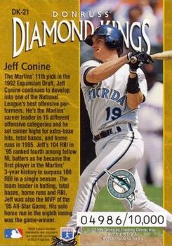 1996 Donruss - Diamond Kings #DK-21 Jeff Conine Back