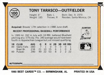 1990 Best #100 Tony Tarasco Back