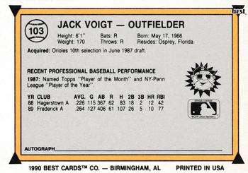 1990 Best #103 Jack Voigt Back