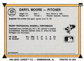 1990 Best #121 Daryl Moore Back