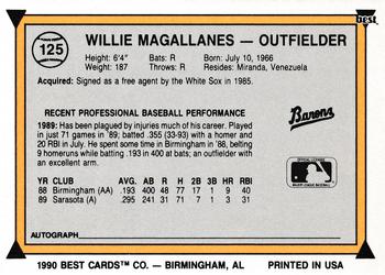 1990 Best #125 Willie Magallanes Back