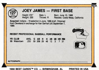 1990 Best #127 Joey James Back