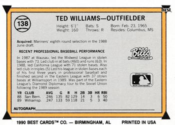 1990 Best #138 Ted Williams Back