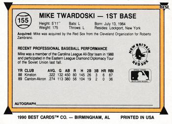 1990 Best #155 Mike Twardoski Back