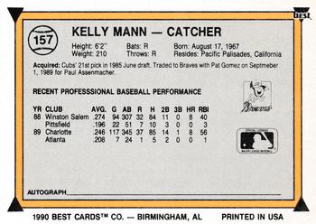 1990 Best #157 Kelly Mann Back